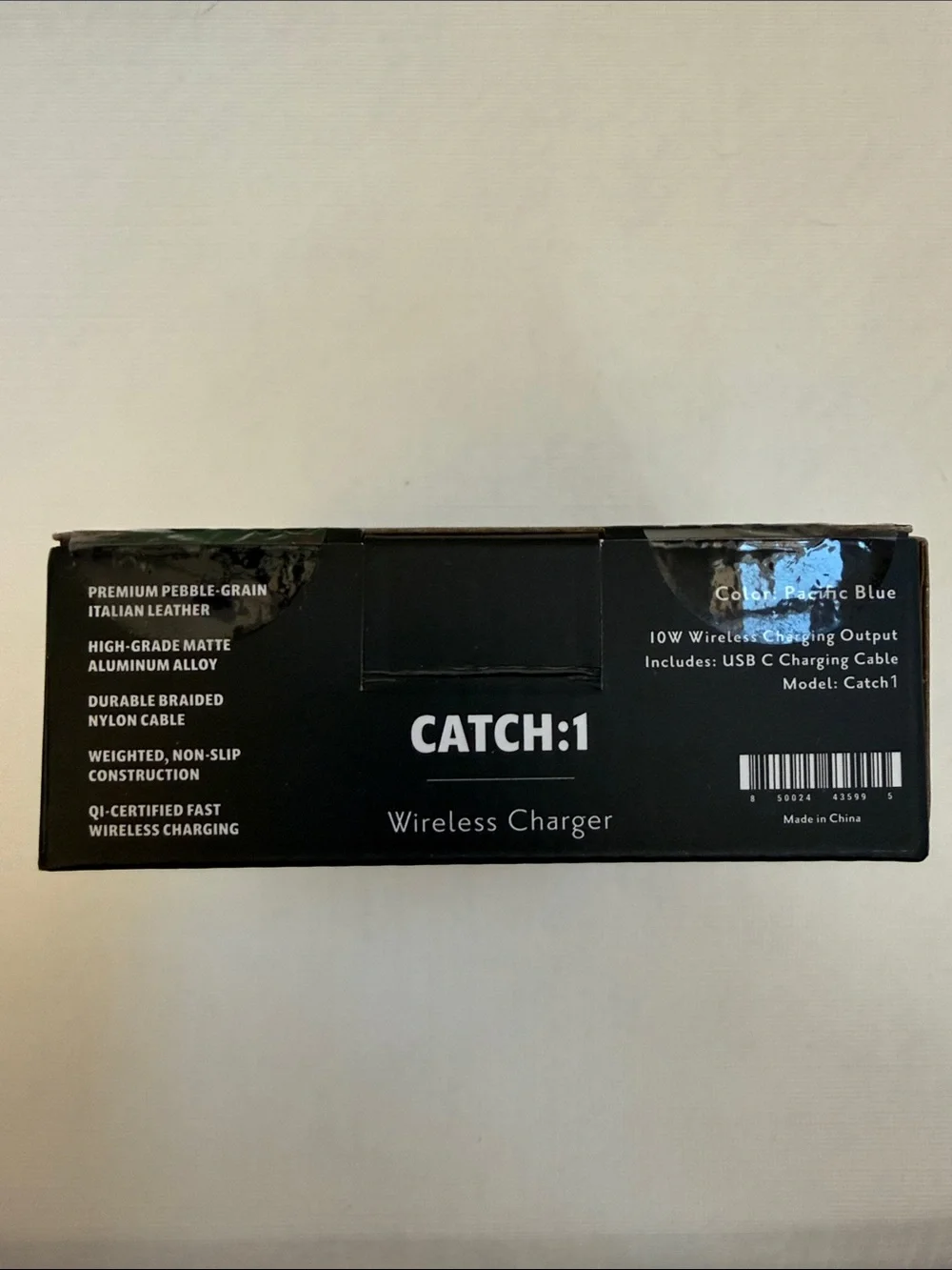 Courant Catch-1 Wireless Charger -Italian Leather in Pacific Blue